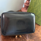 The Junco Crossbody/Clutch - Larger Vintage Gucci Bamboo Cosmetic Bag in Black Leather