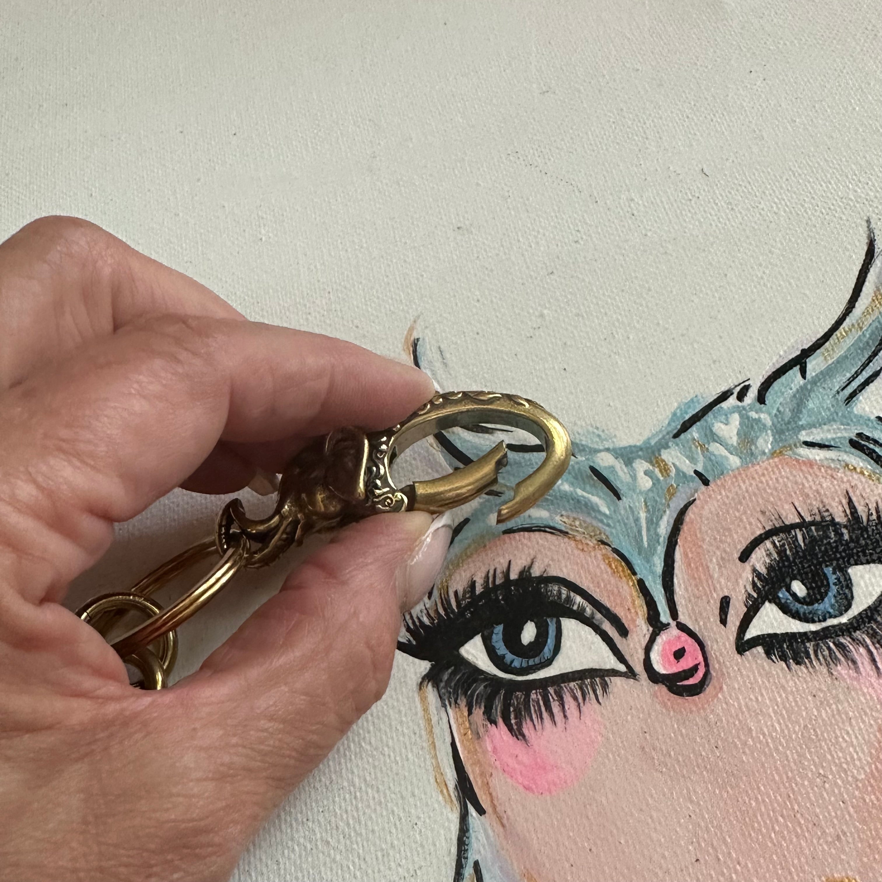 Elephanté Clasp with Authentic LV Padlock in Brass