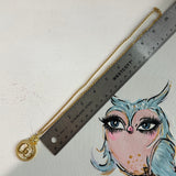 Upcycled GG Circle Charm with Lion Head on Gold-Filled Chain Necklace