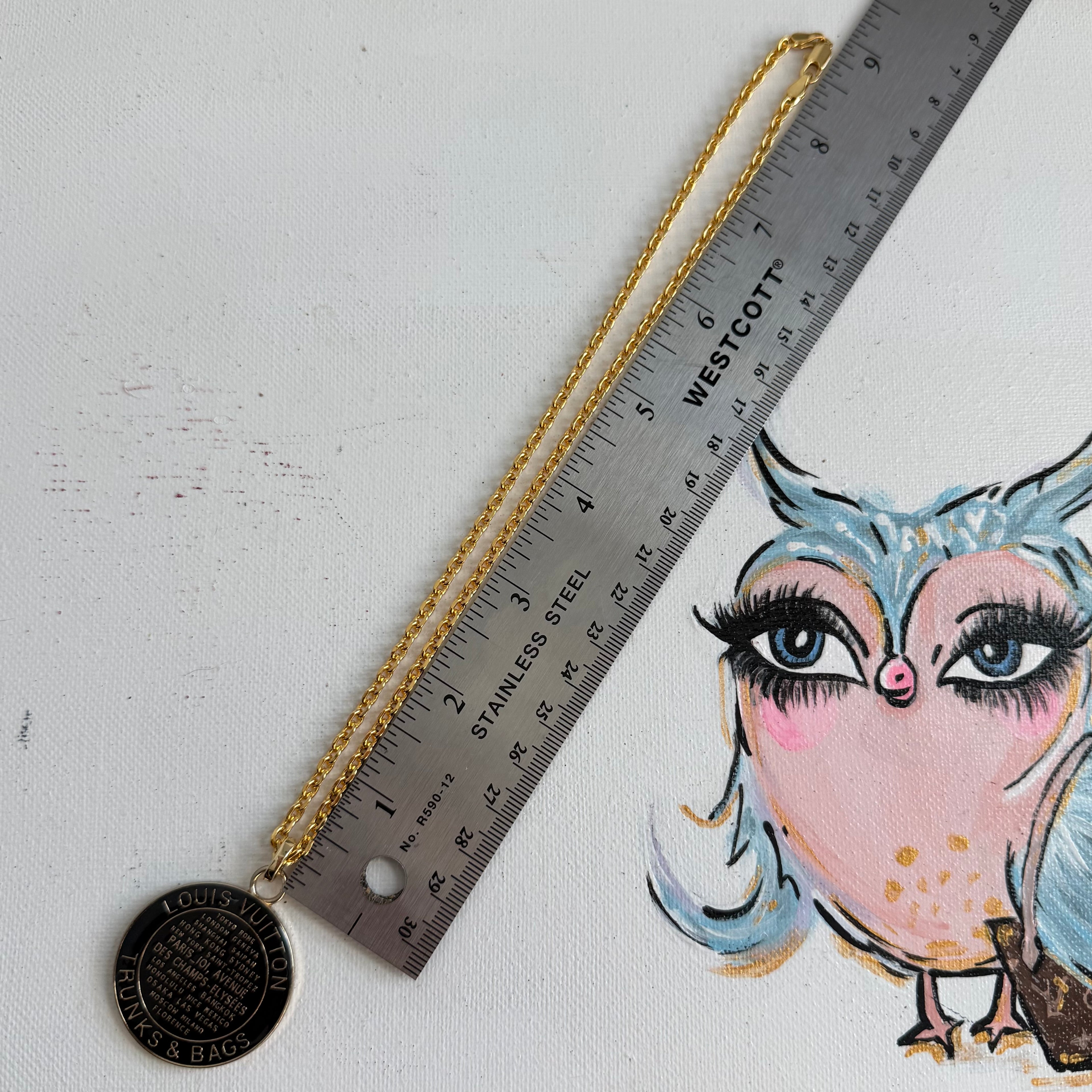 Your Neutral Favorite - Upcycled LV Trunks & Bags Charm in BROWN on Gold-Filled Necklace