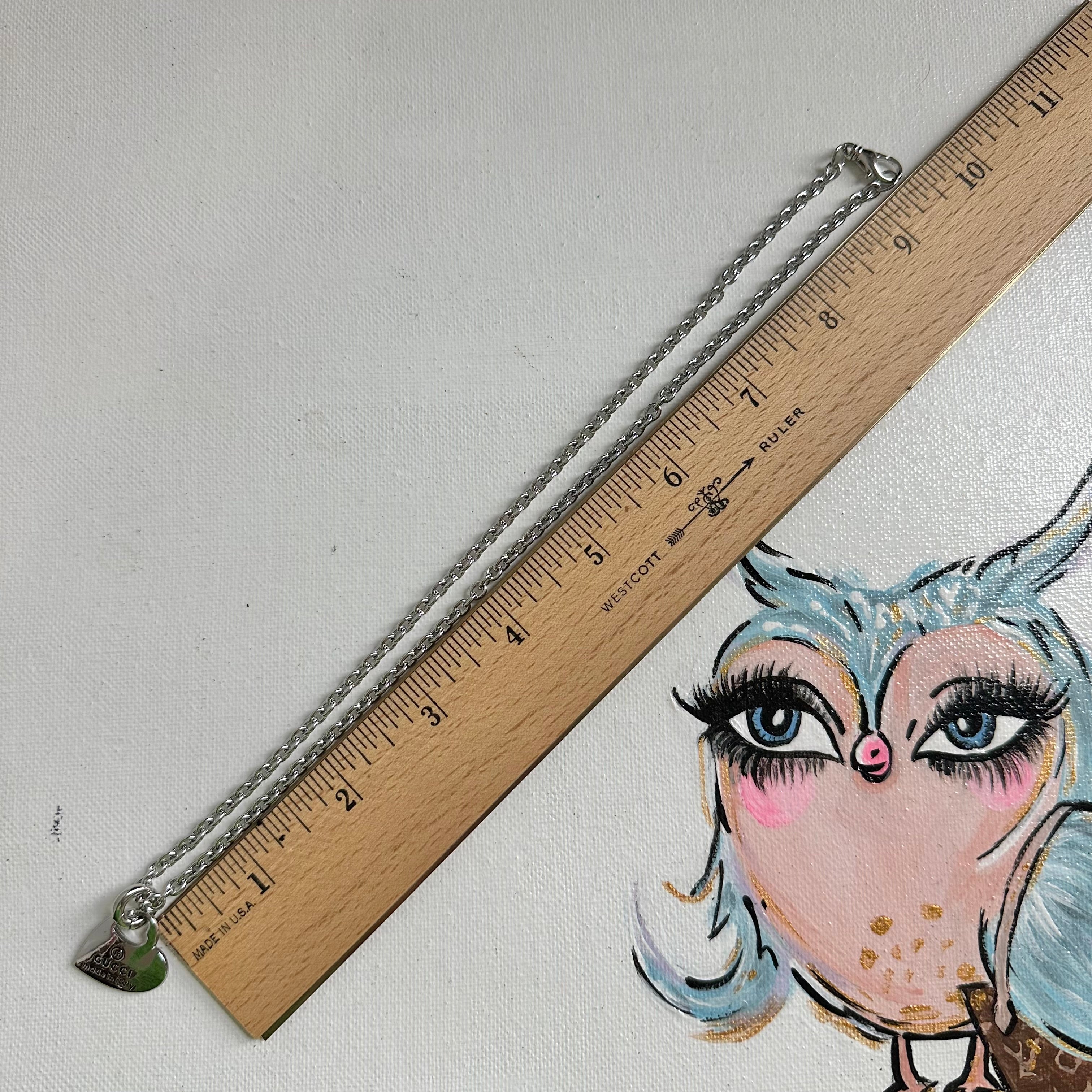 Upcycled Gucci Silver Heart Charm Necklace