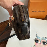 The Junco Crossbody - Vintage Monogram in Black