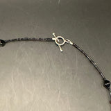 Dior Pendant on Black Jet Beaded Necklace with Garnet
