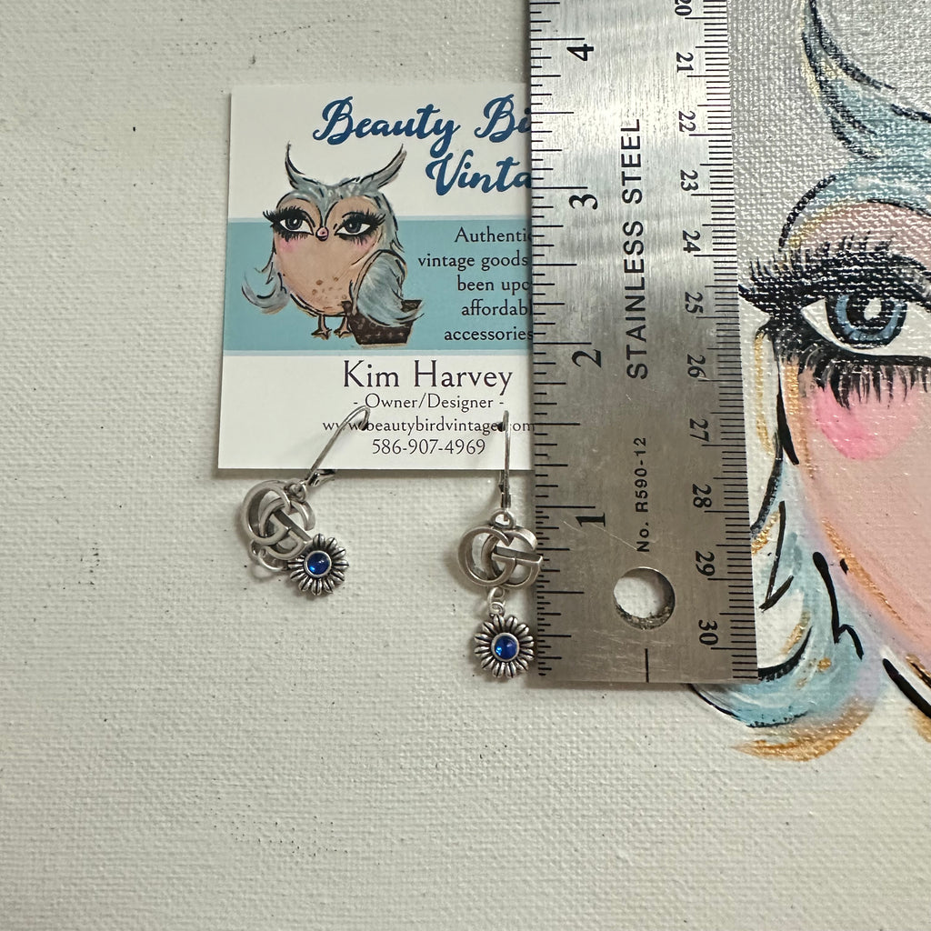 Upcycled Silver Gucci GG Flower Earrings