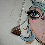 LV Bag Charm Necklace - Silver