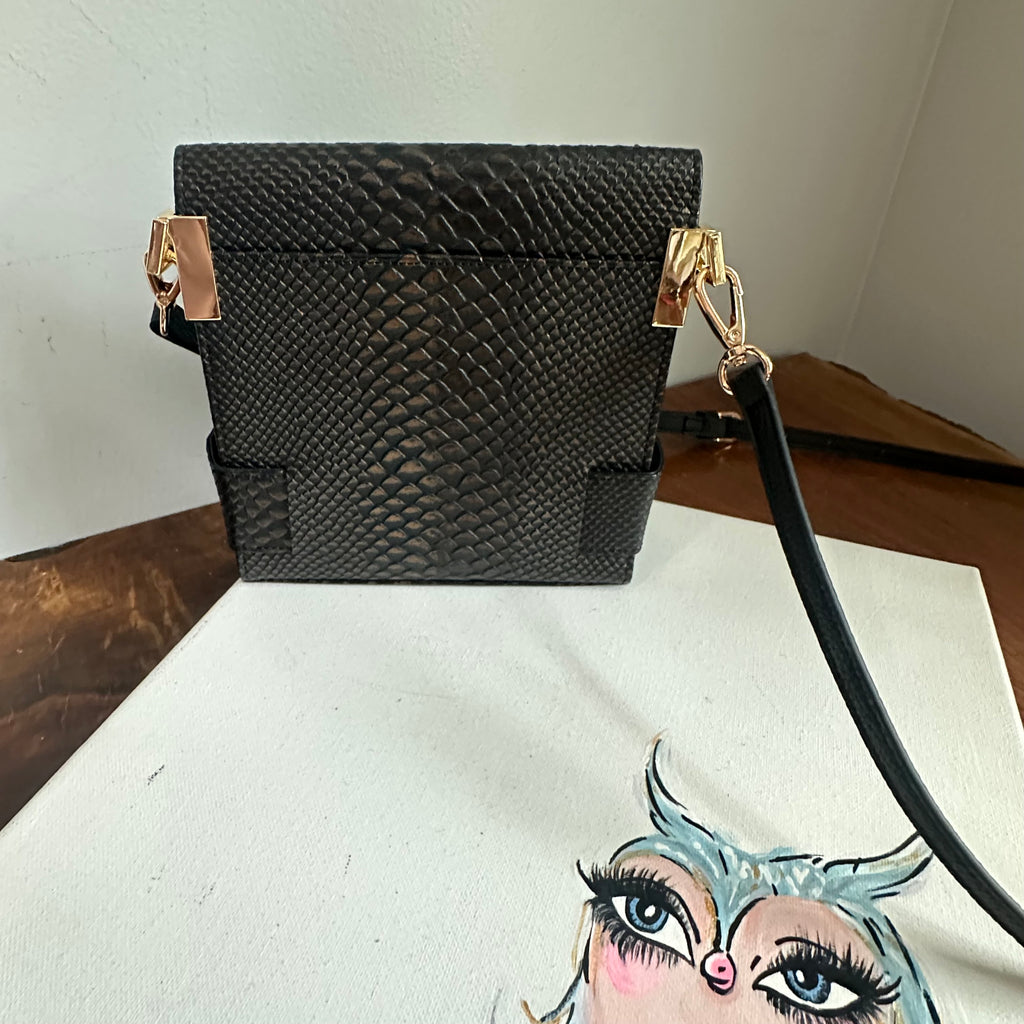 The Junco Crossbody - Vintage YSL in Black Snakeskin