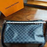 The Peacock Messenger/Laptop Bag in Cobalt Damier