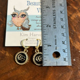 Upcycled Black/Gold GG Gucci Earrings