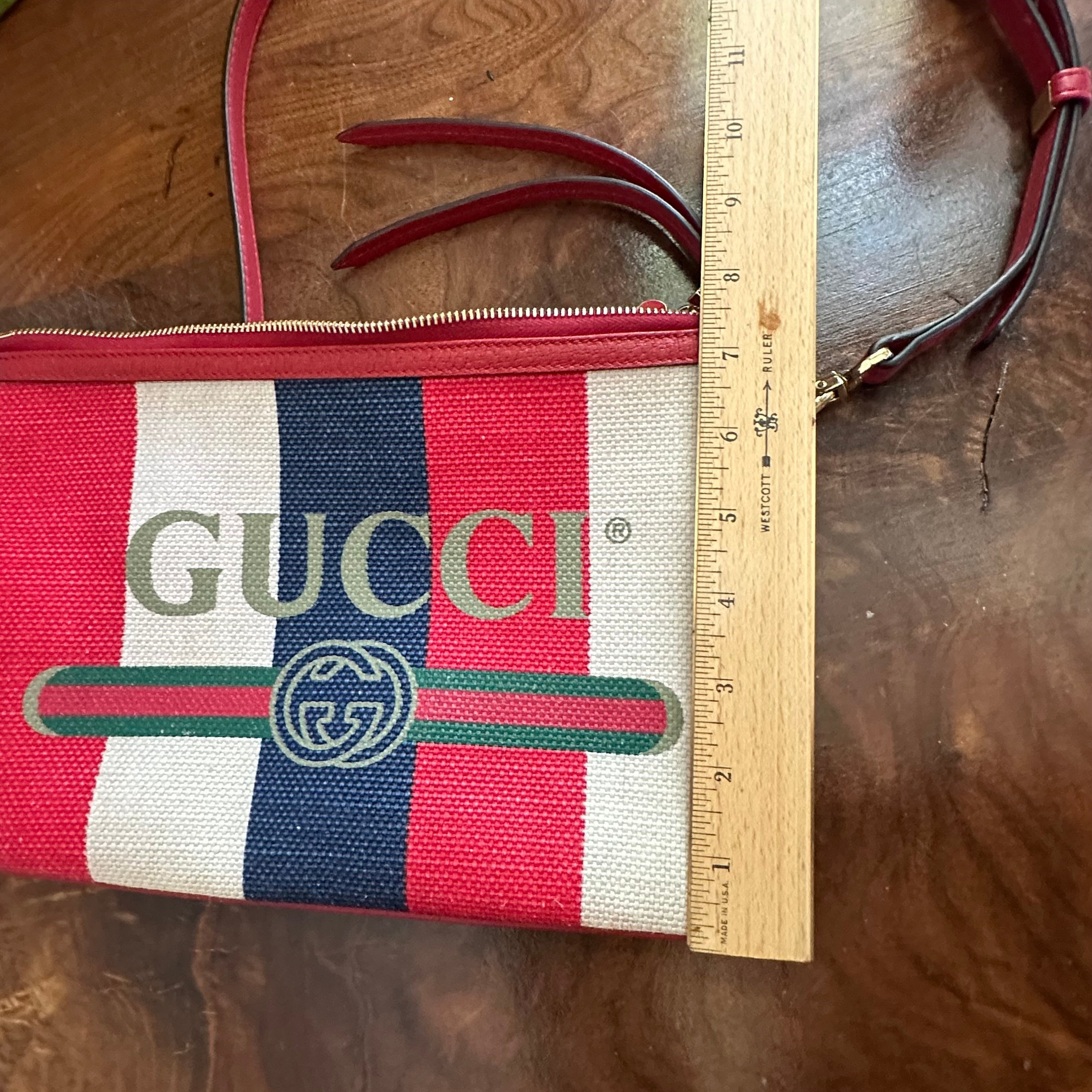 The Junco Crossbody - Red/White/Blue Vintage Gucci GG