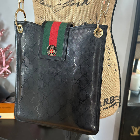 The Swan Messenger - Vintage Imprime Gucci in Black