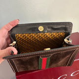 The Junco - Brown Suede Vintage Gucci GG Handbag (smaller)