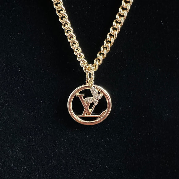 Upcycled LV Necklace