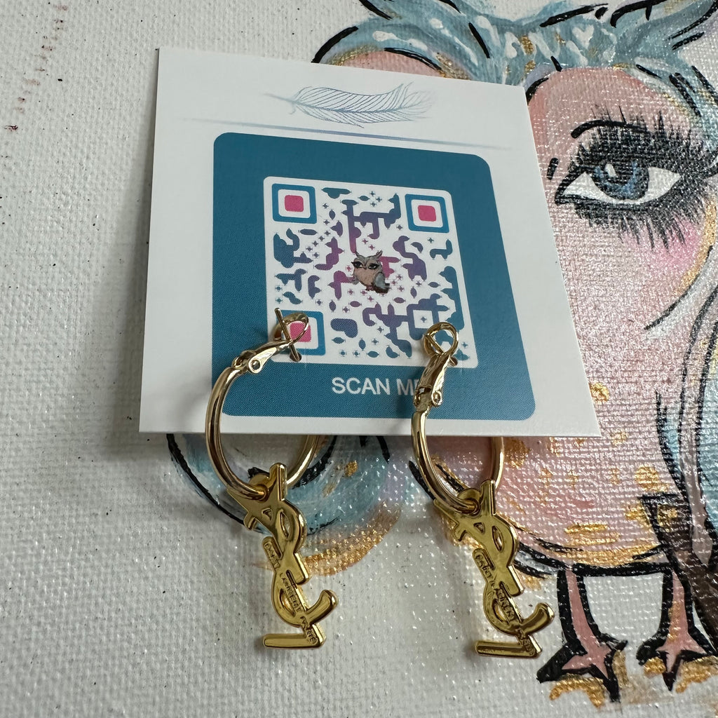 Upcycled Gold YSL Zipper Pull Earrings