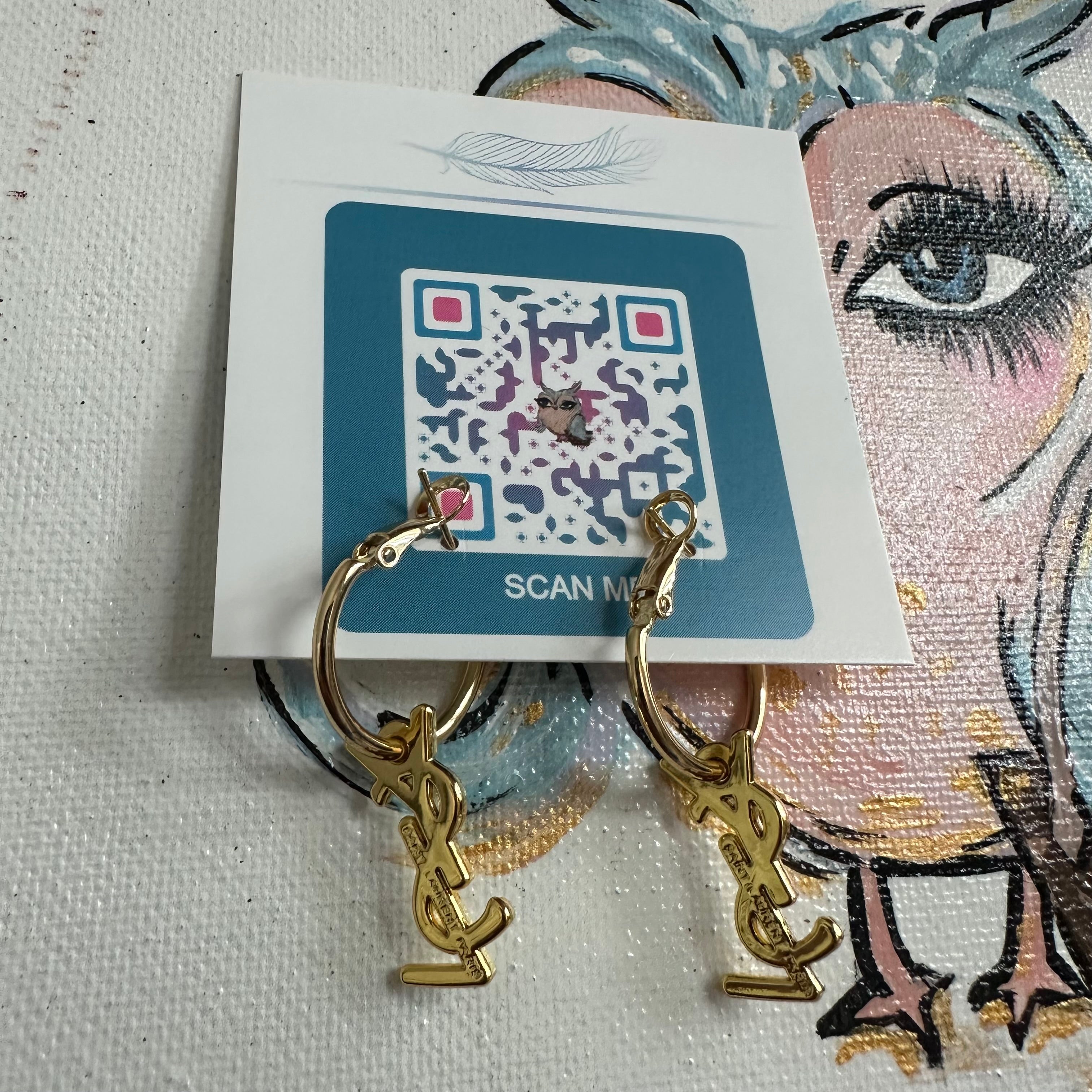 Upcycled Gold YSL Zipper Pull Earrings