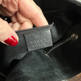 The Peacock Crossbody - Vintage Suede GG in Black