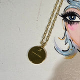 Red LV Trunks & Bags Zipper Pull on Gold-Filled Paperclip Chain