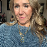 Repurposed LV Keychain Clasp with Quatrefoil Charm Necklace