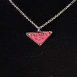 Upcycled Prada Zipper Pull Necklace in Silver