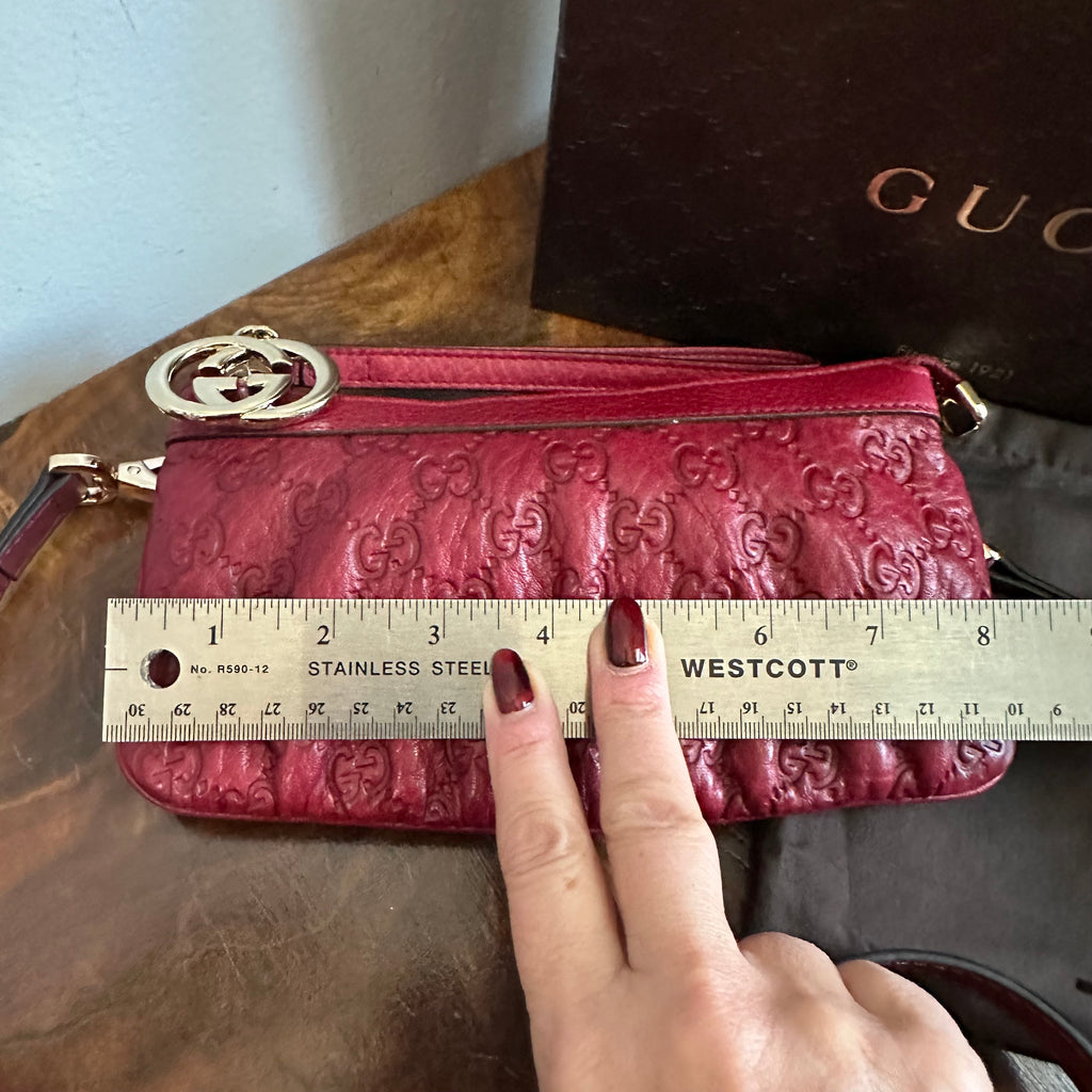 The Junco Crossbody - Gucci Guccisima Leather in Deep Red