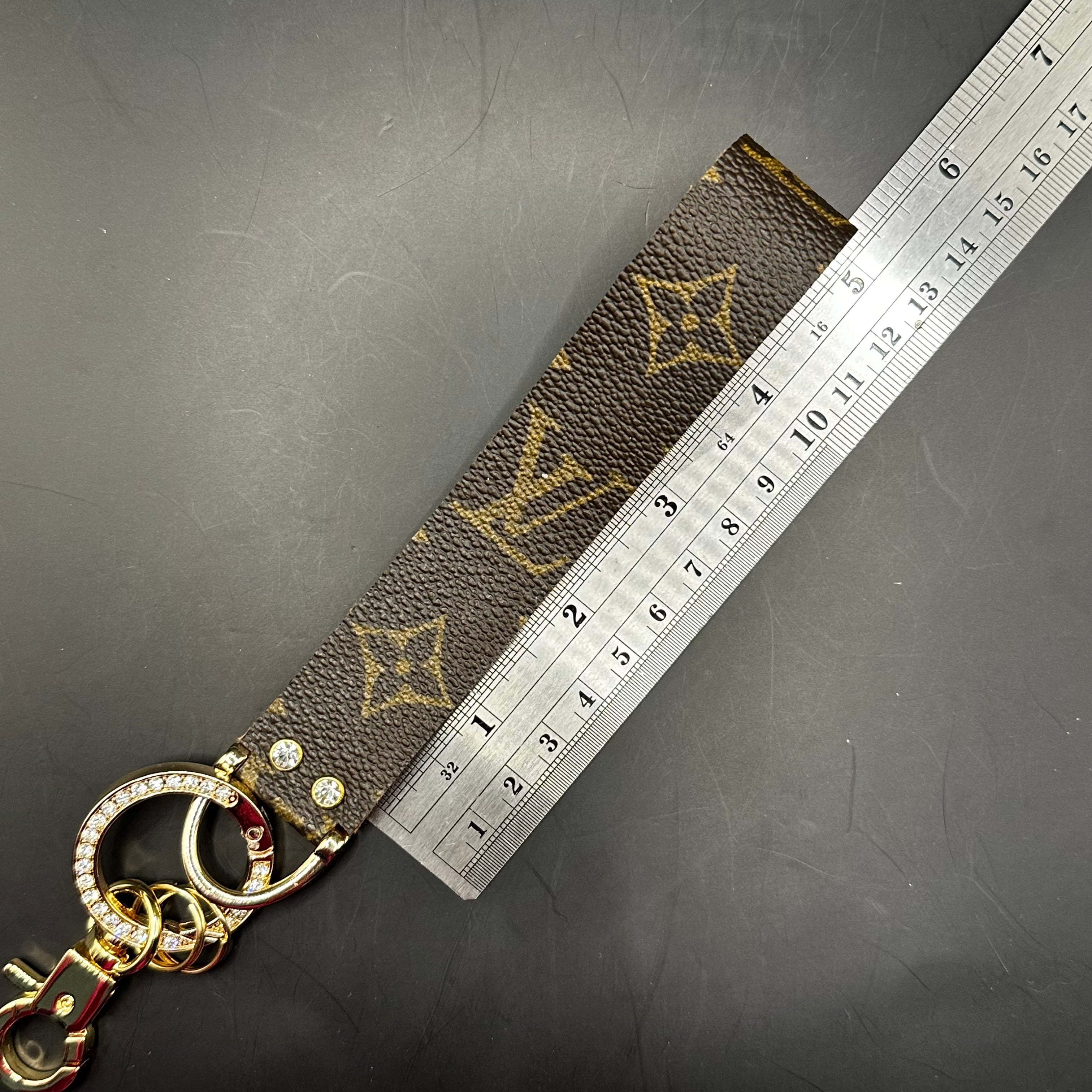 Blingy LV Monogram Wristlet Keychain