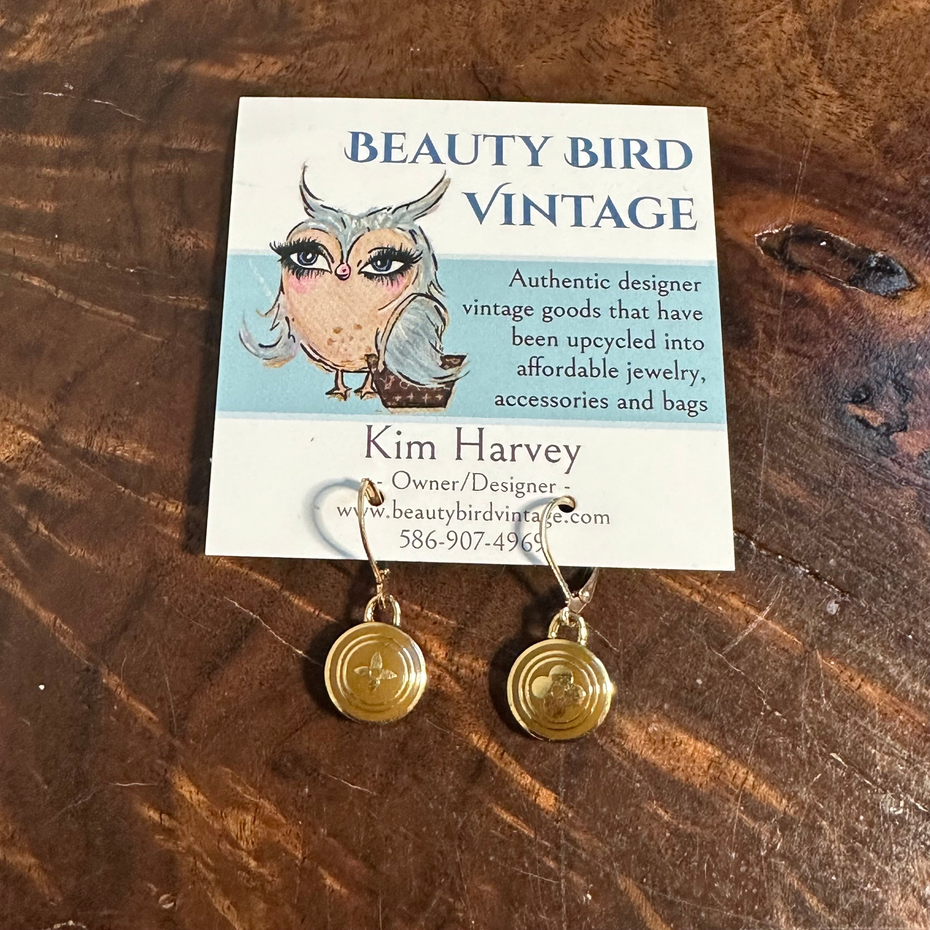 Upcycled LV Bag Charm Pastilles Earrings