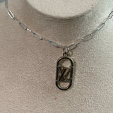 Oval LV Necklace - Silver