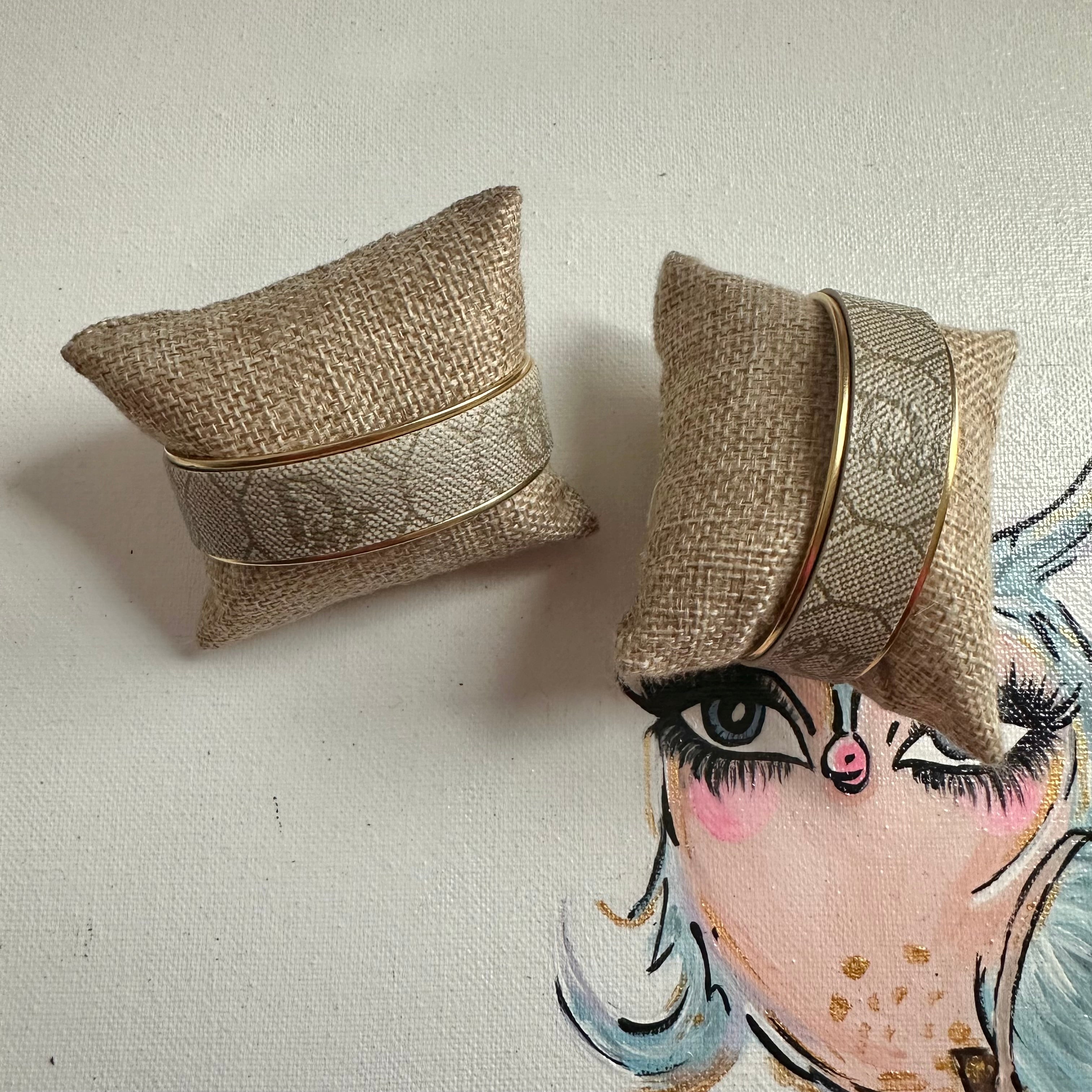 Adjustable Bracelet Cuff in Upcycled Dior