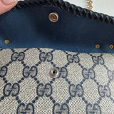 The Junco Wallet on Chain - Navy Vintage Gucci GG
