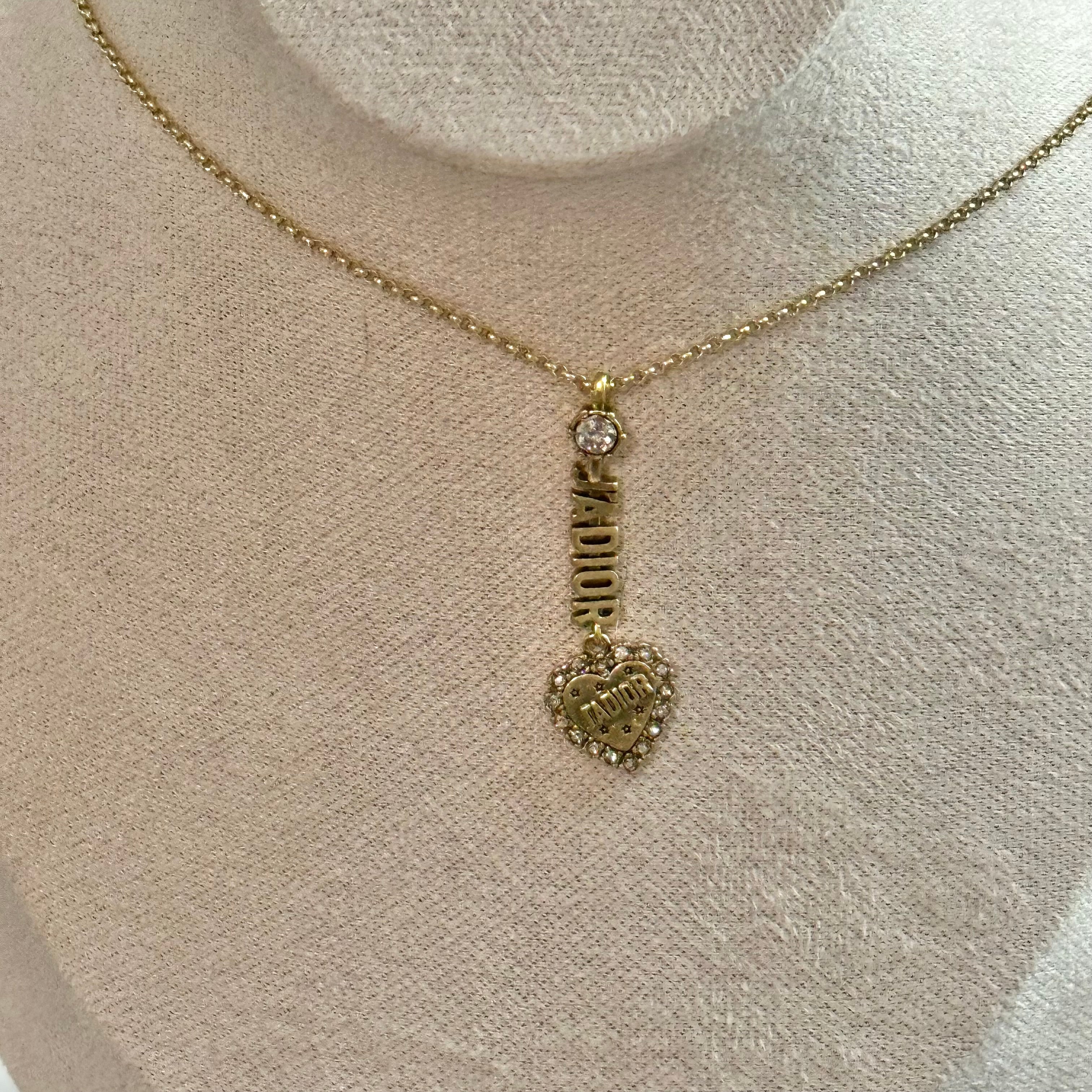 Upcycled J'ADior Zipper Pull on Gold-Filled Chain Necklace