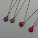 LV Button Necklace - Gold-Filled Paperclip Chain
