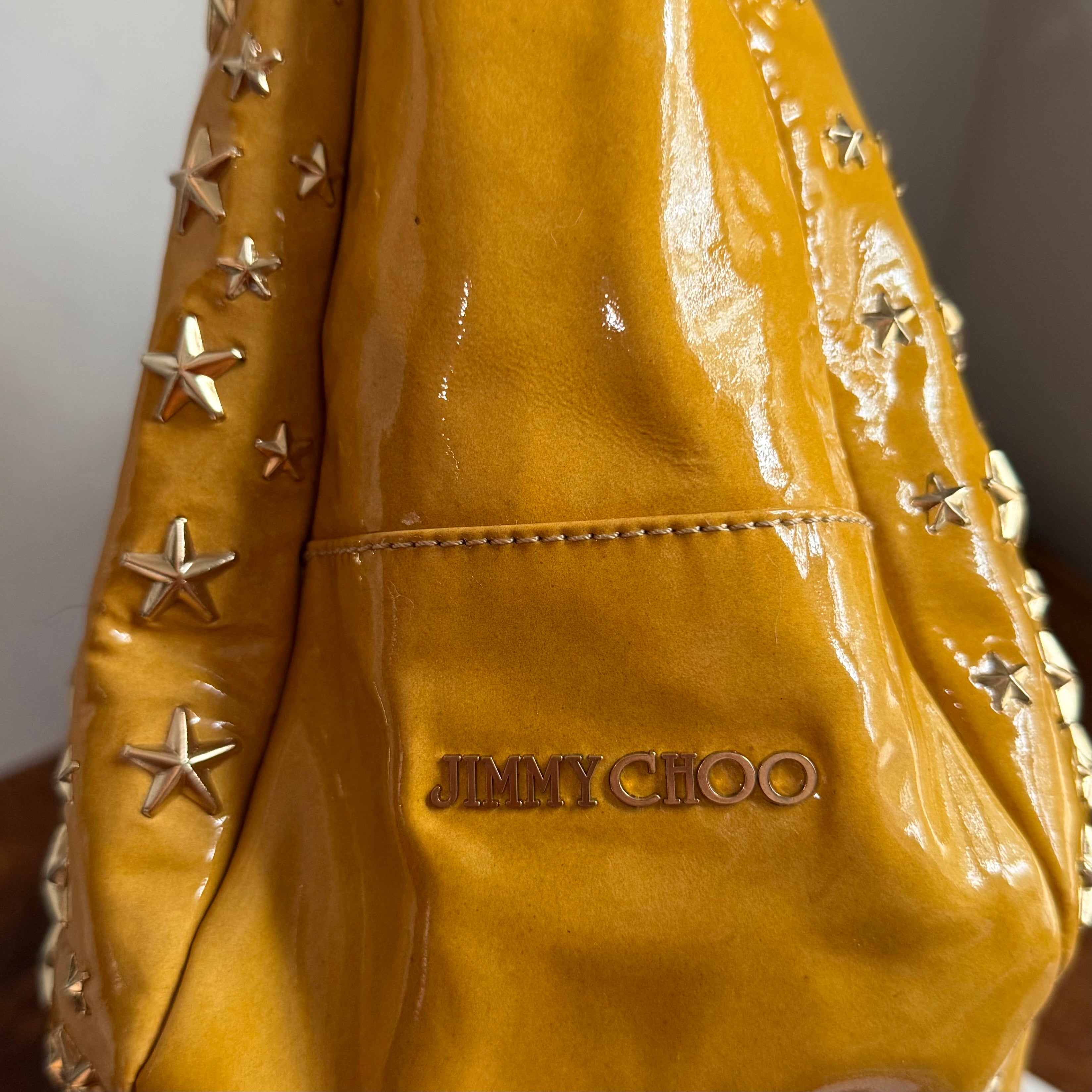 The Peacock Hobo - Vintage Jimmy Choo Star Stud Sky Bag in Golden