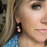 Pale Pink LV Earrings - Long Swarovski Bling