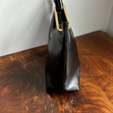The Grackle - Vintage Gucci Bamboo Shoulder Bag in Black Leather