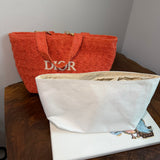 The Crossbody Tote Bag - Raffia Dior in Red/Orange