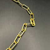 Repurposed Silver LV Zipper Pull Necklace with on Gold-Filled Chain