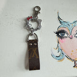 Hello Kitty!! Blingy Upcycled Louis Vuitton Key Chain