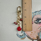 Upcycled LV Bag Charm Set in Red Cherry/Strawberry