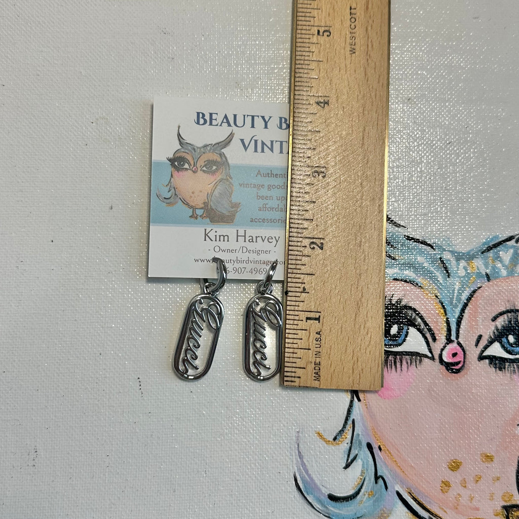 Upcycled Silver Gucci Zipper Pull Earrings