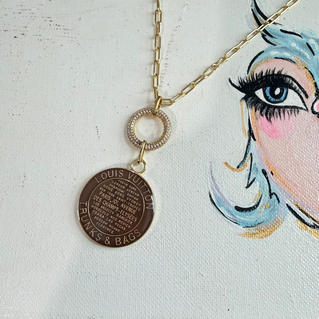 Upcycled LV Necklace