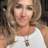 The Big 313 - Key to My Heart Necklace - Upcycled LV Padlock on Gold/Silver Chains