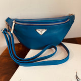 Royal Blue Leather Prada Tag Sling/Fanny Pack Bag