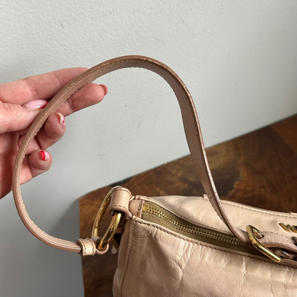 The Junco Shoulder Bag - Vintage Prada in Beige Pink Leather
