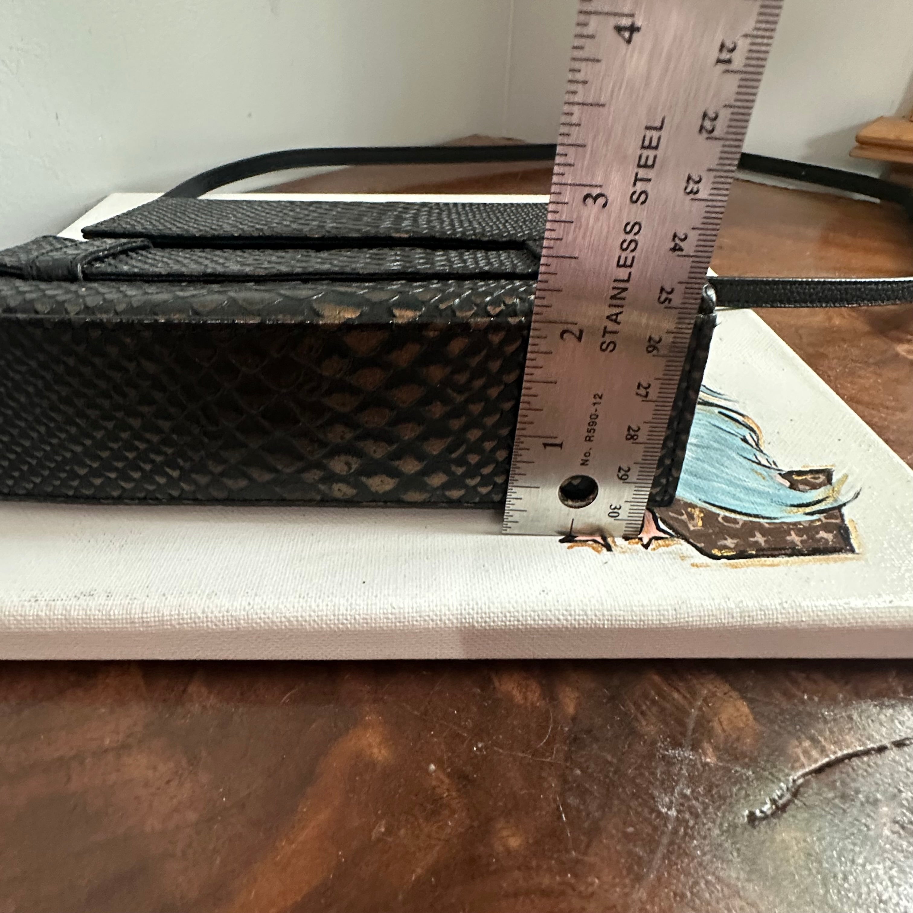 The Junco Crossbody - Vintage YSL in Black Snakeskin