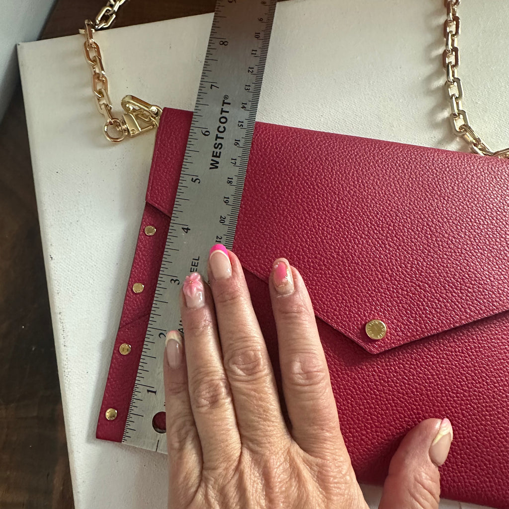 The Pelican Shoulder Bag - Upcycled Louis Vuitton Envelope Bag in Red