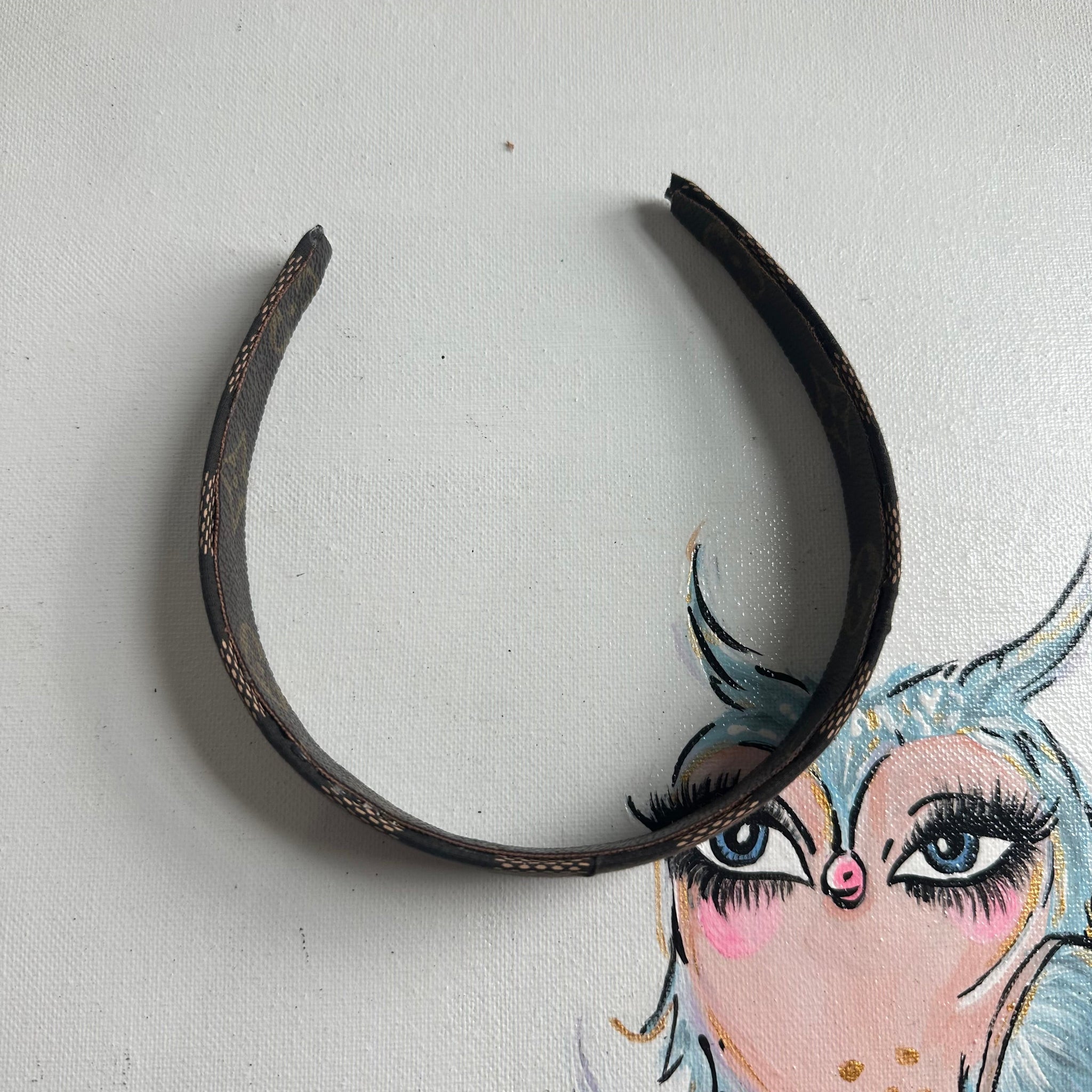 NOT AVAILABLE ‼️ Repurposed LV Headband Upcycled LV Headbands – Beauty Bird Vintage main image 2