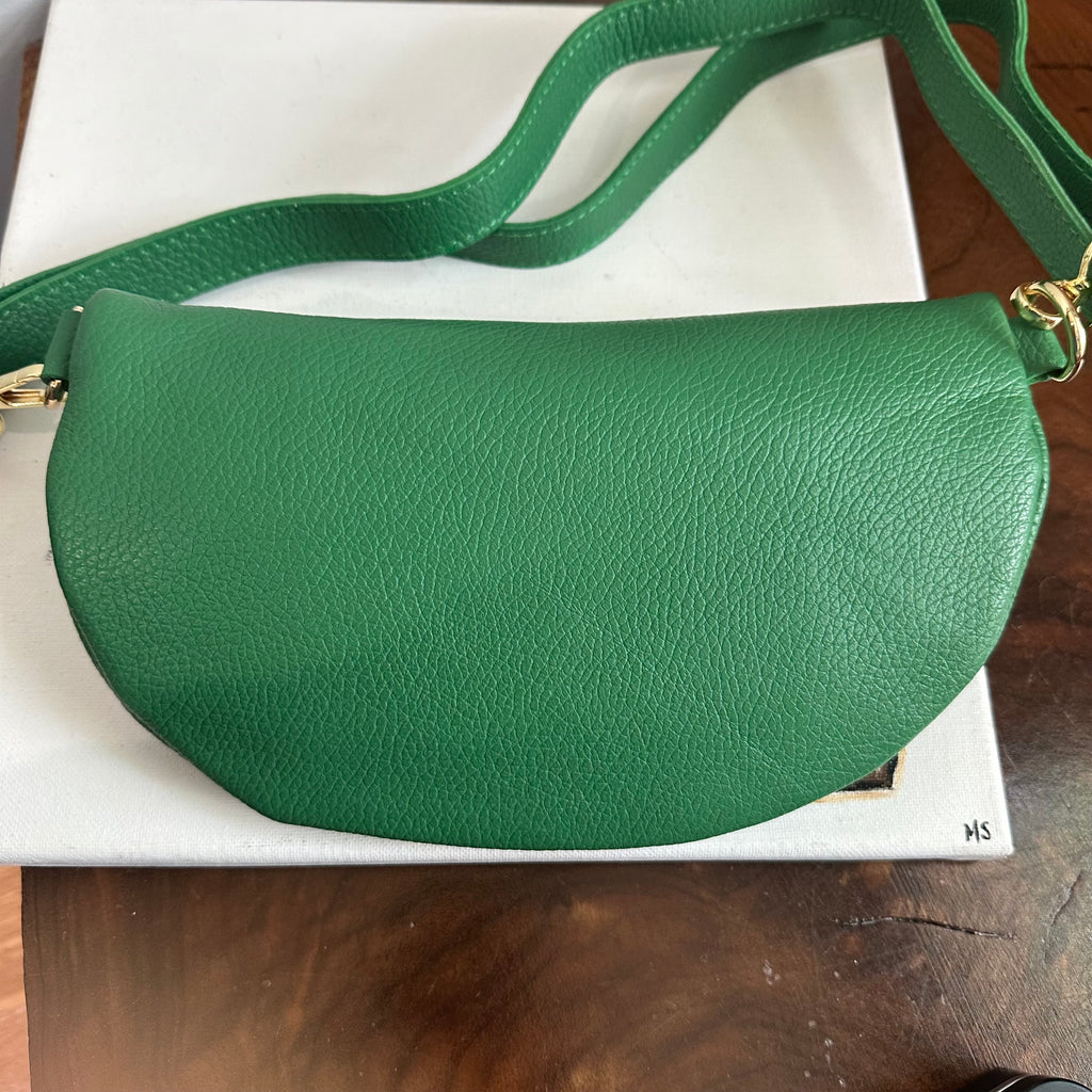 Green Leather Prada Tag Sling/Fanny Pack Bag Gold (larger)