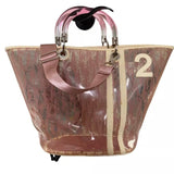 Upcycled Vintage Dior Stadium Crossbody Bag in Clear/Pink