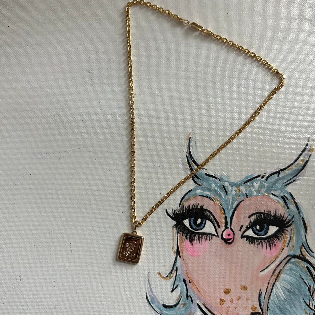 Re-plated Gucci Zipper pull on Gold-Filled Link Chain