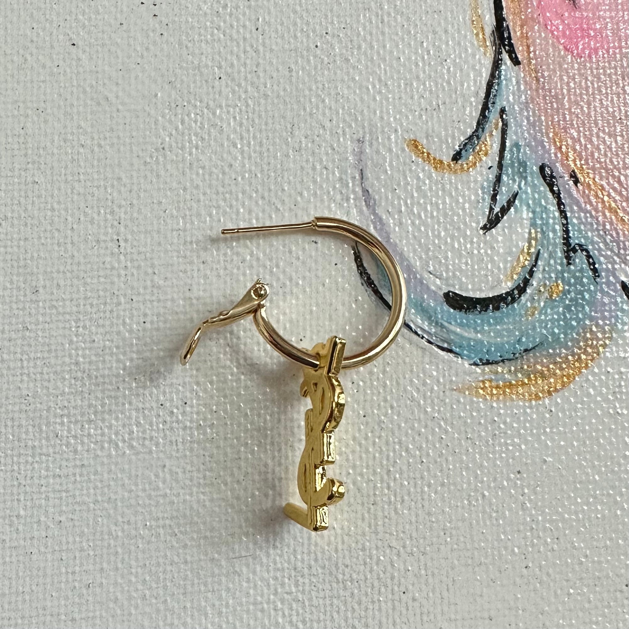 Upcycled Gold YSL Zipper Pull Earrings