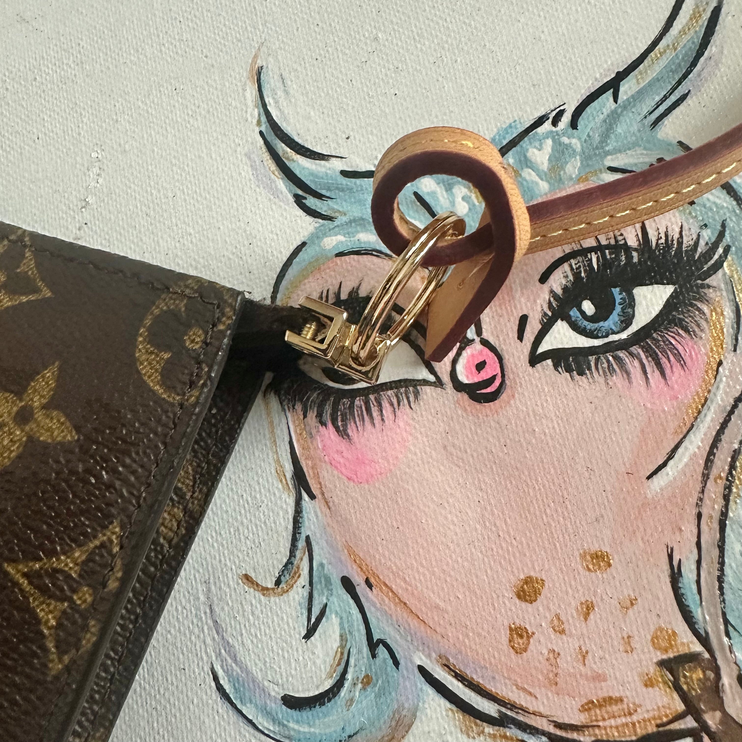 The Junco - Upcycled LV Monogram Wristlet in Vachetta